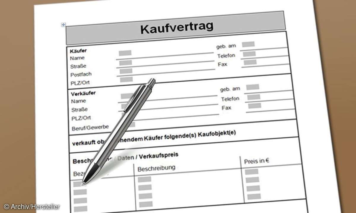 Office-Vorlage: Musterschreiben Kaufvertrag als Download