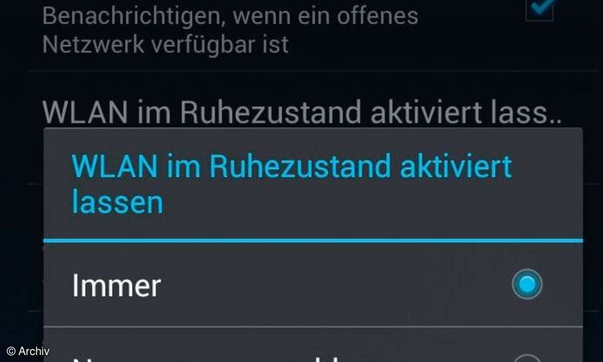 Screenshot WLAN-Einstellungen