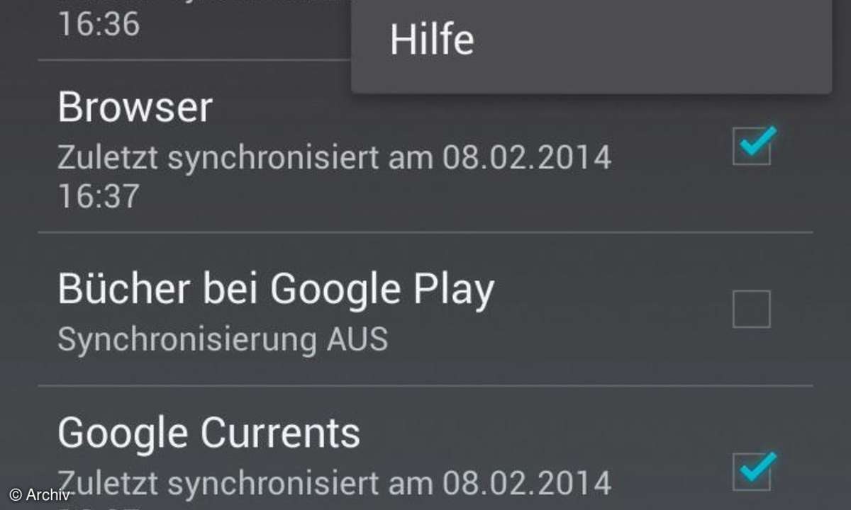 Screenshot Synchronisierung