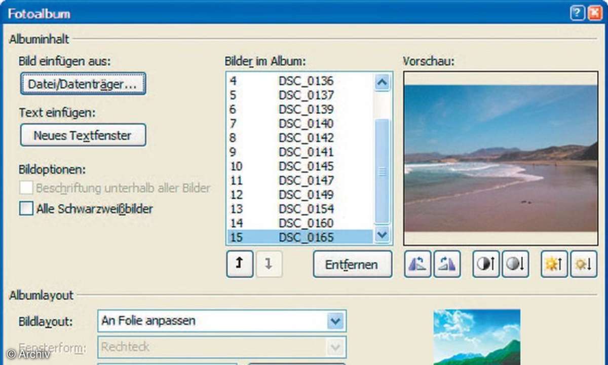 Fotoalbum, Powerpoint