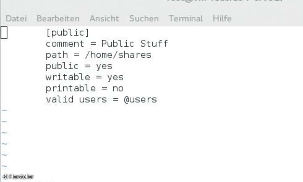 Screenshot Samba-Shares