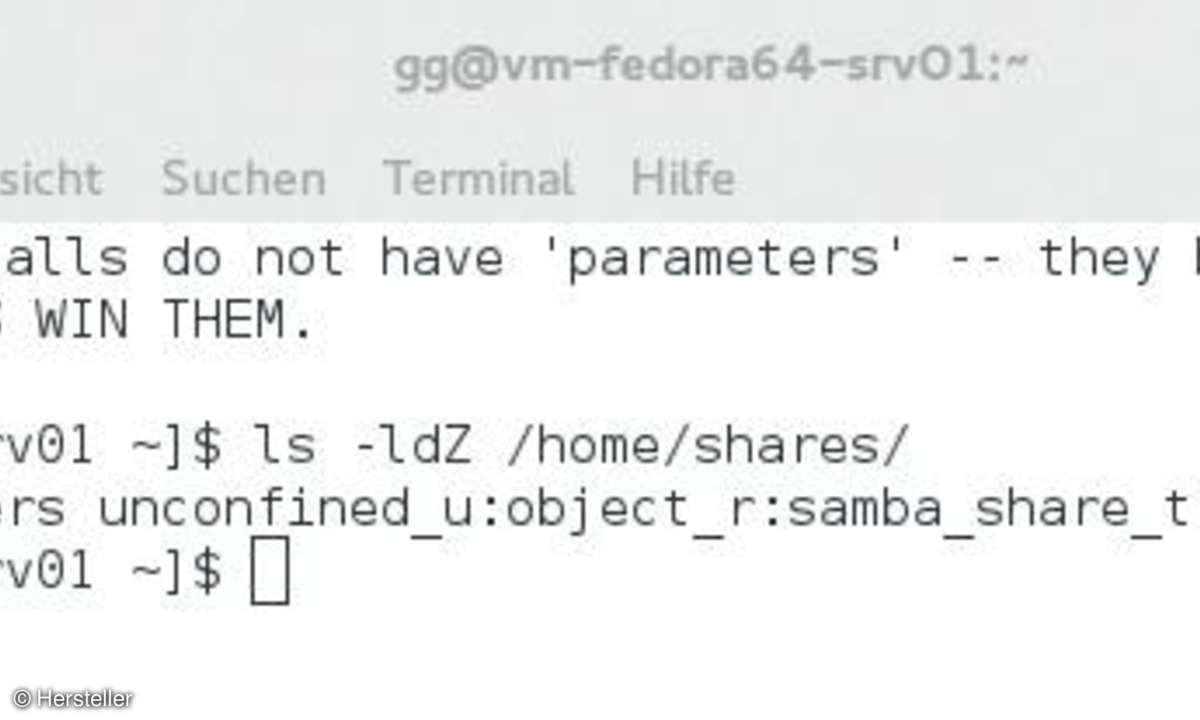 Screenshot Samba-Freigabe