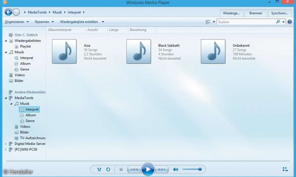 Screenshot Windows Media Player