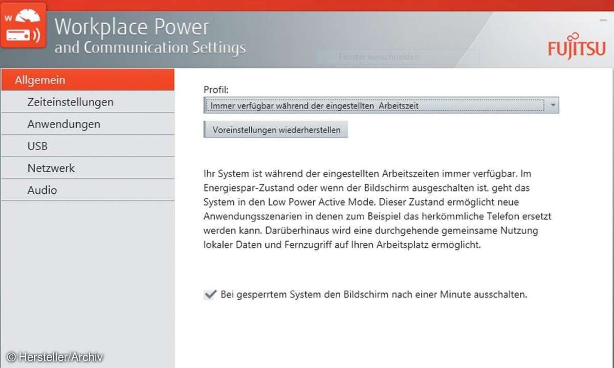 Low-Power- Modus, Fujitsu Esprimo Q920