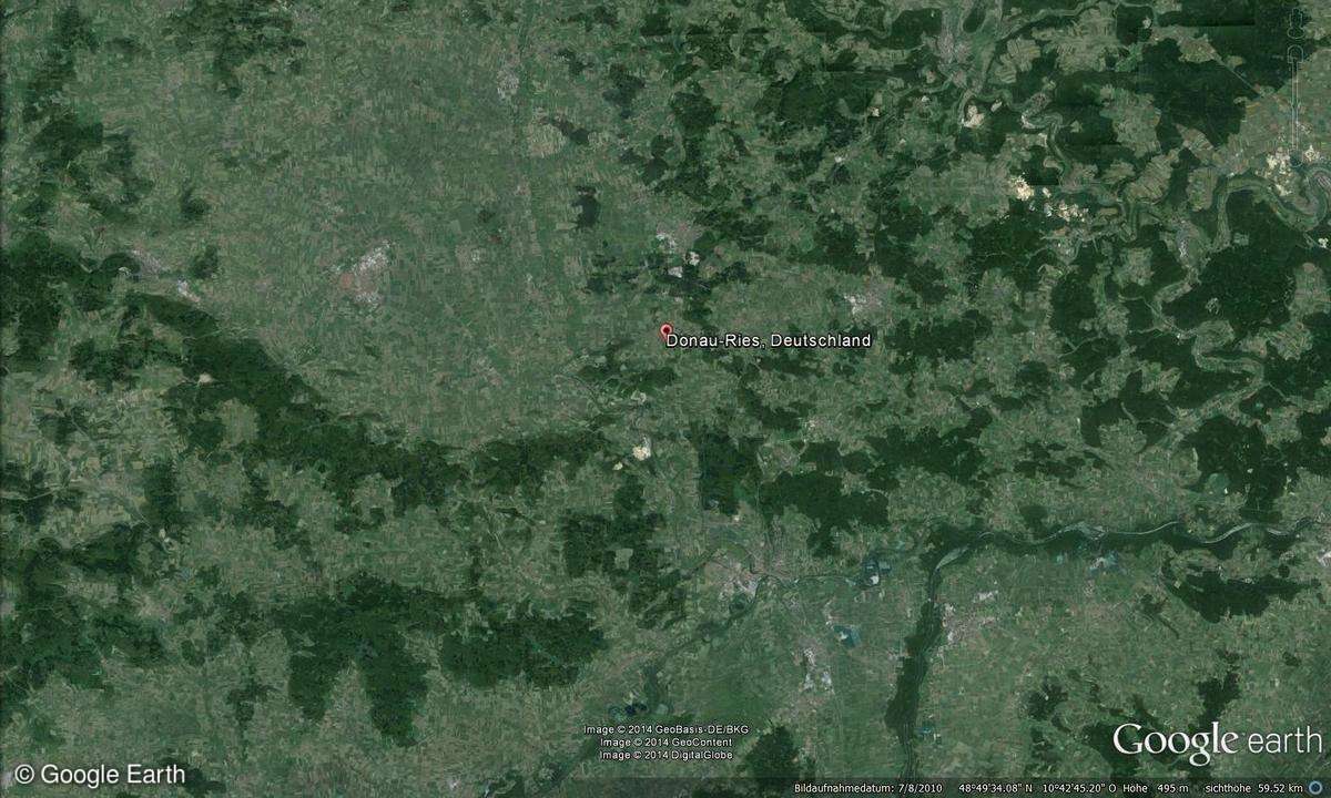 Donau-Ries bei Google Earth
