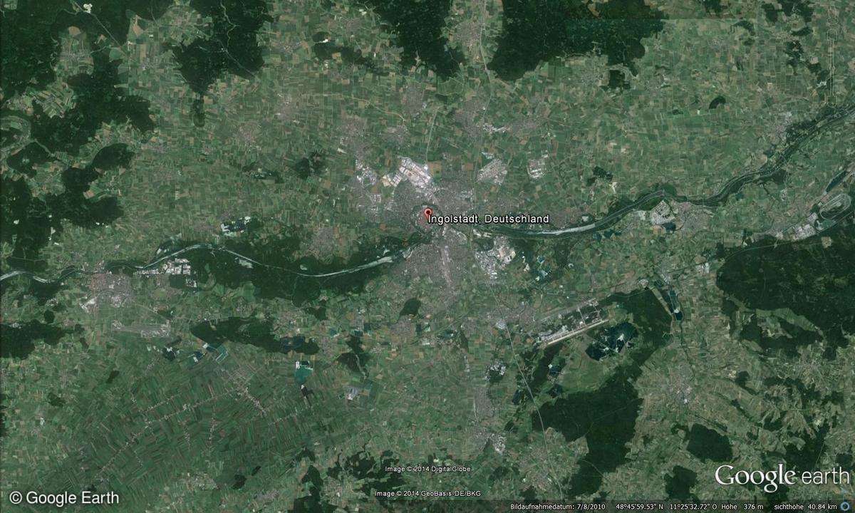 Ingolstadt (Stadt) bei Google Earth