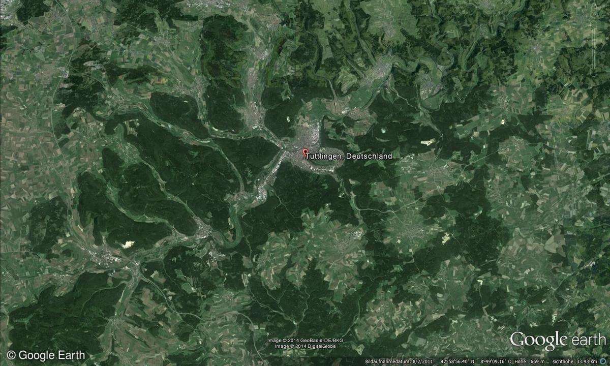 Tuttlingen bei Google Earth