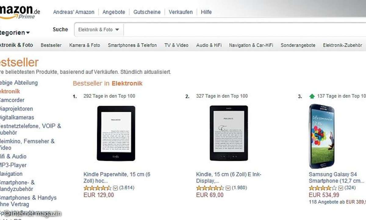 Screenshot Amazon