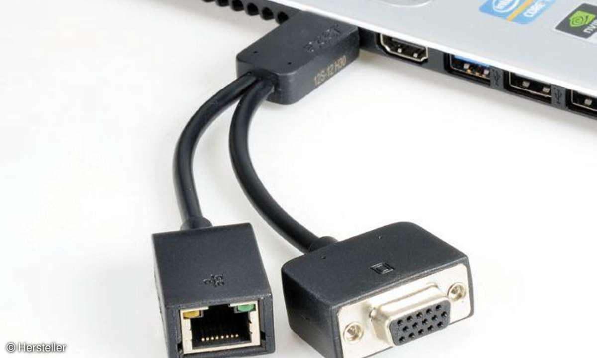 LAN- und VGA-Anschluss beim Acer