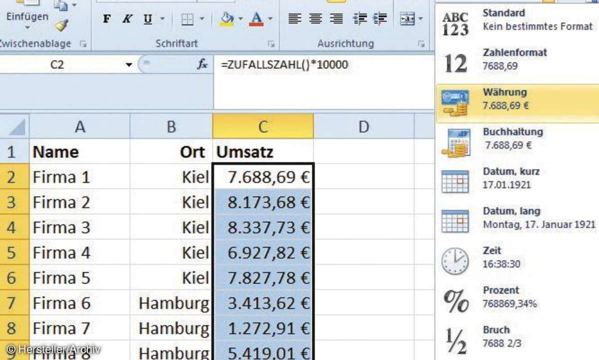 software, tabelle, pivot