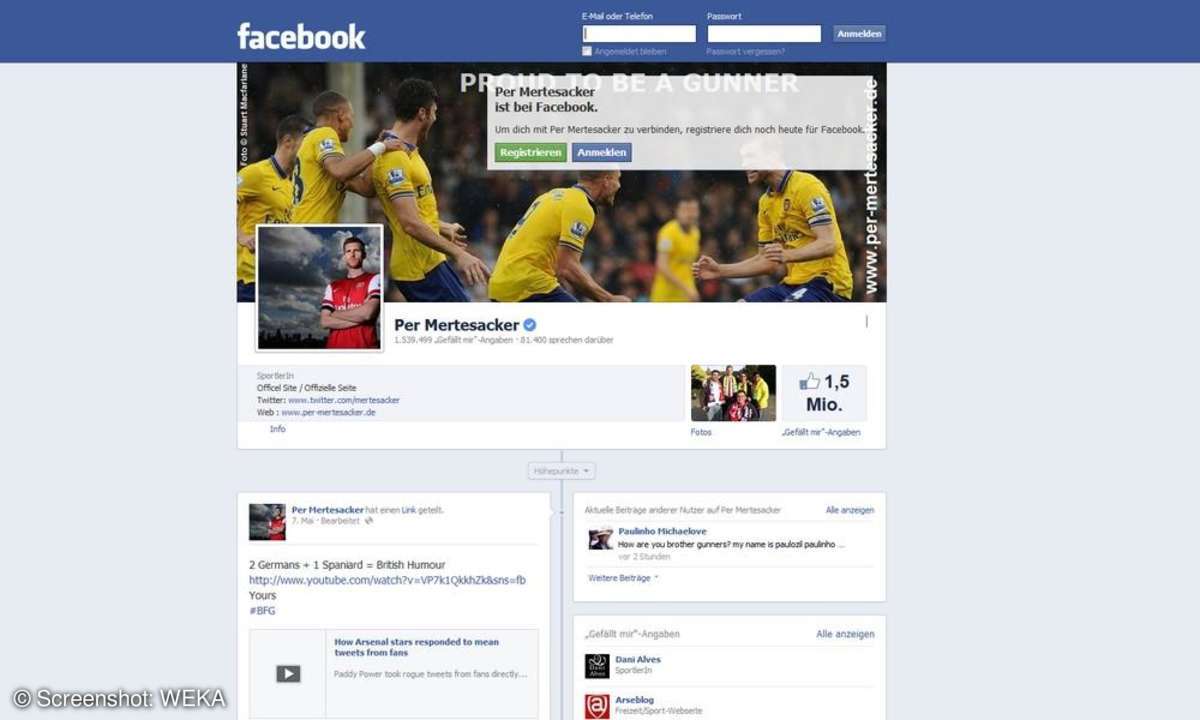 Per Mertesacker auf Facebook