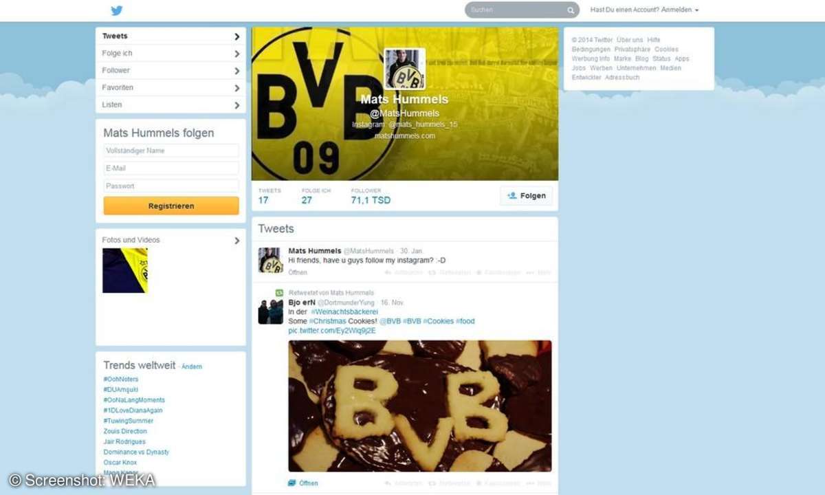 Mats Hummels auf Twitter