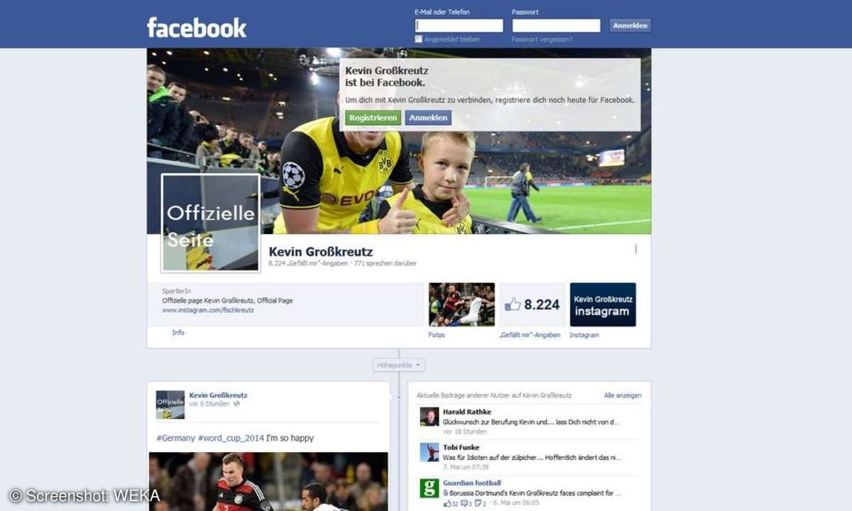 Kevin Großkreutz auf Facebook