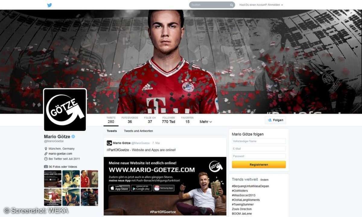 Mario Götze auf Twitter