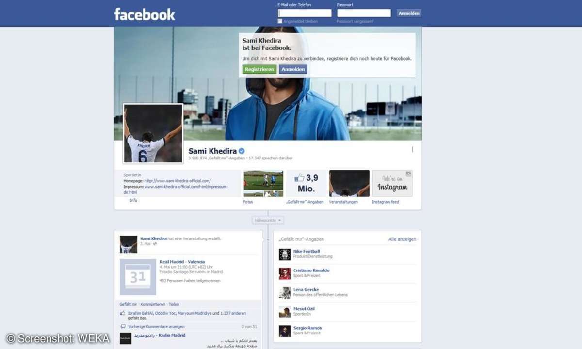 Sami Khedira auf Facebook