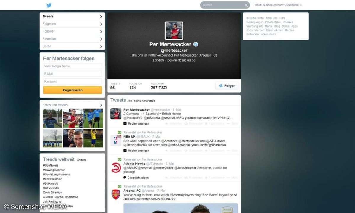 Per Mertesacker auf Twitter