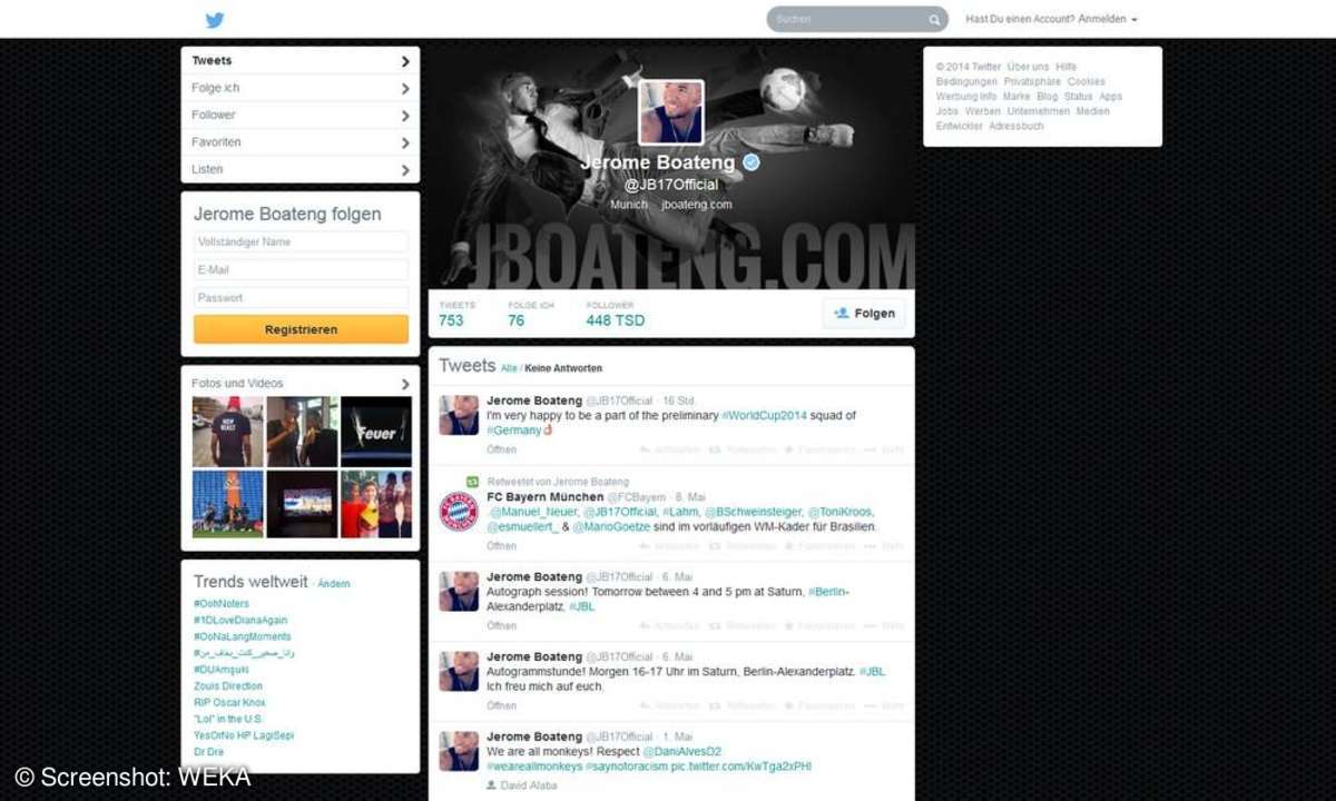Jerome Boateng auf Twitter