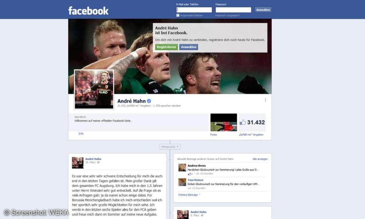 Andre Hahn auf Facebook