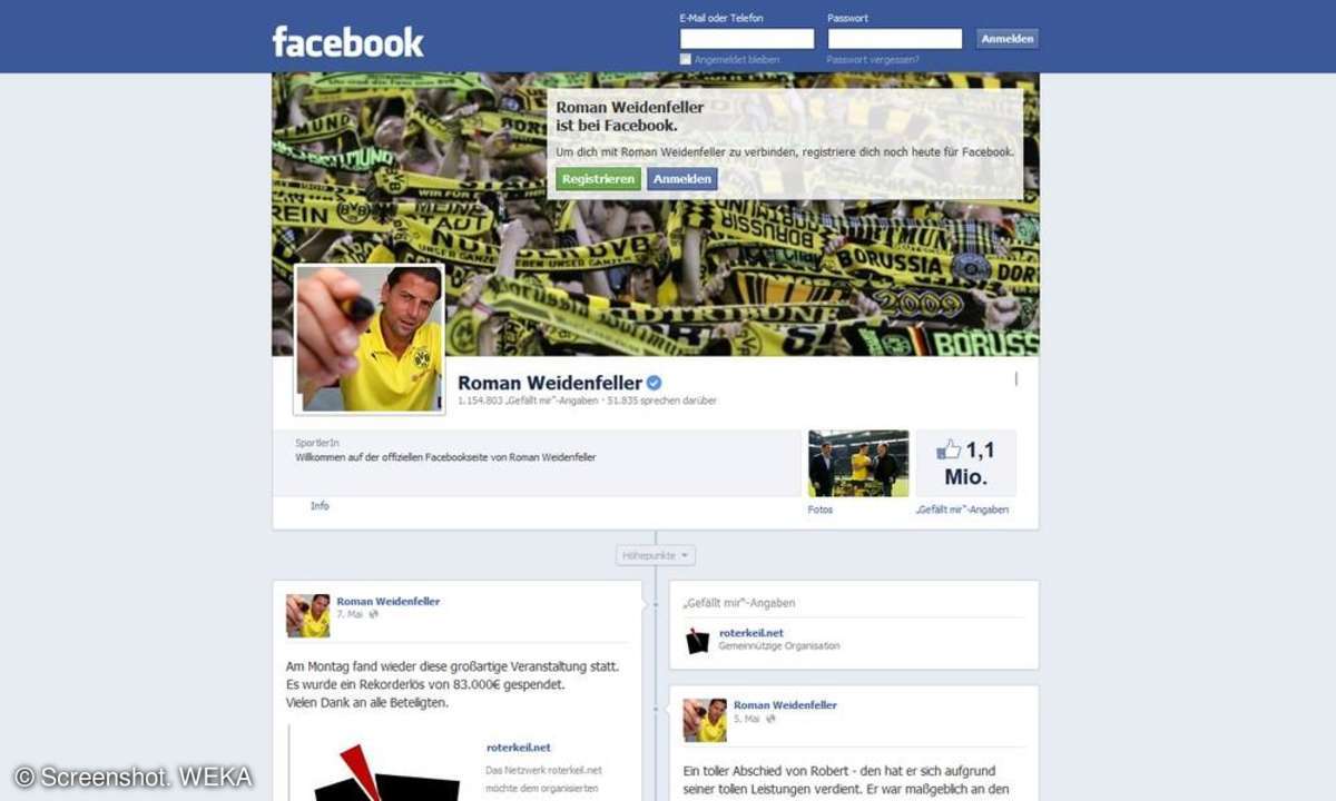 Roman Weidenfeller auf Facebook