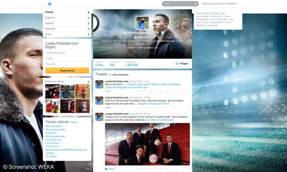 Lukas Podolski auf Twitter