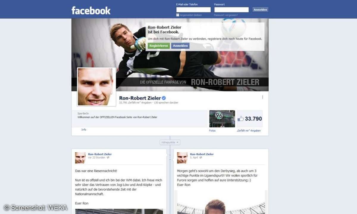 Ron-Robert Zieler auf Facebook