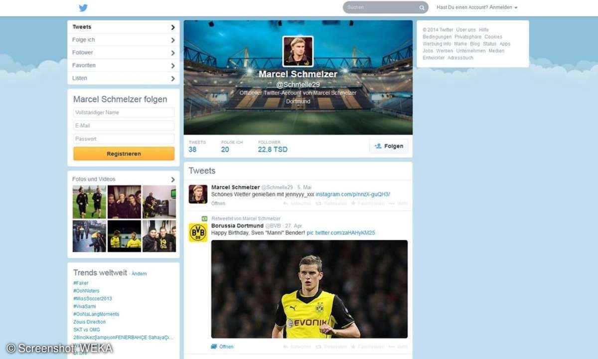 Marcel Schmelzer auf Twitter