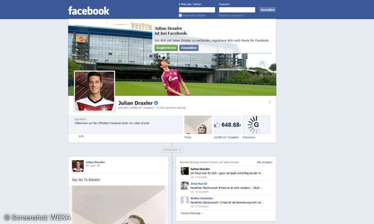 Julian Draxler auf Facebook