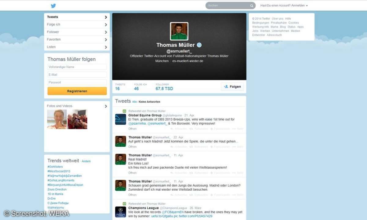 Thomas Müller auf Twitter