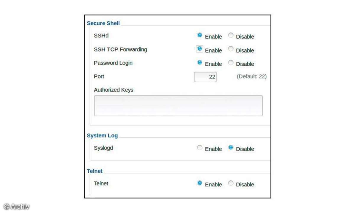 Router, Firmware, SSH-Zugang freischalten
