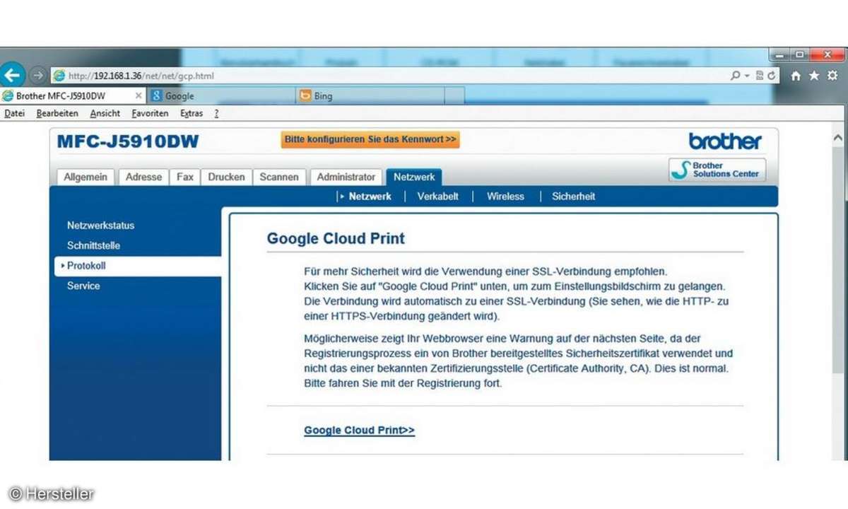 Website Google Cloud Print