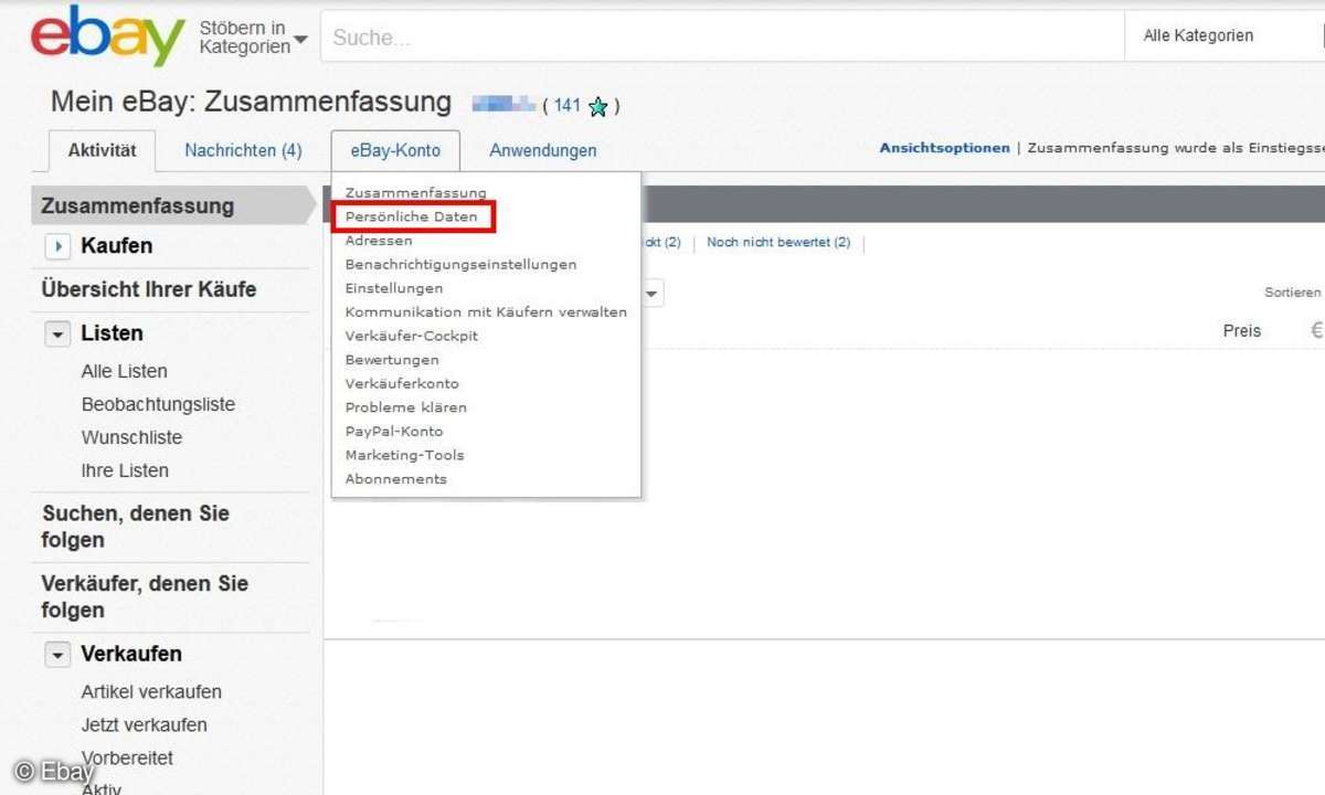Ebay, passwot