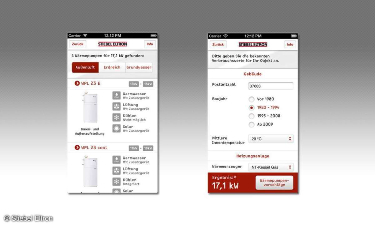 Heizlast, App, Verbrauchsdaten