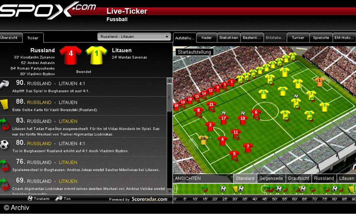 Screenshot Spox Live Ticker