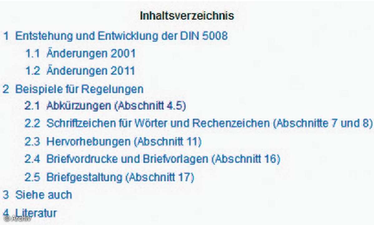 Inhaltsverzeichnis