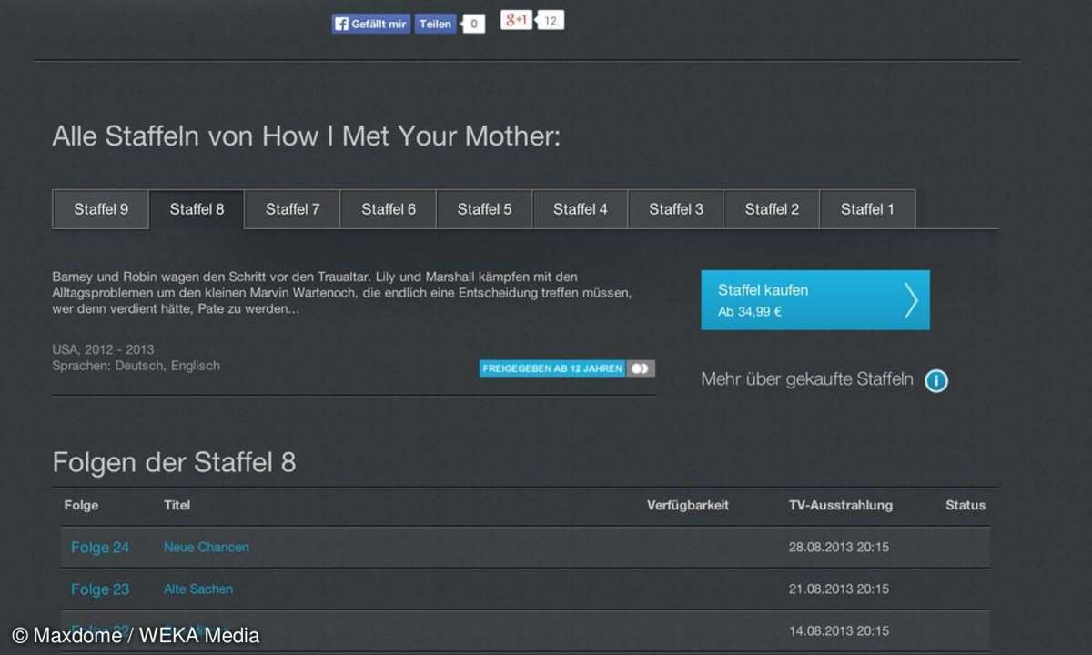 Screenshot Bingewatching Maxdome