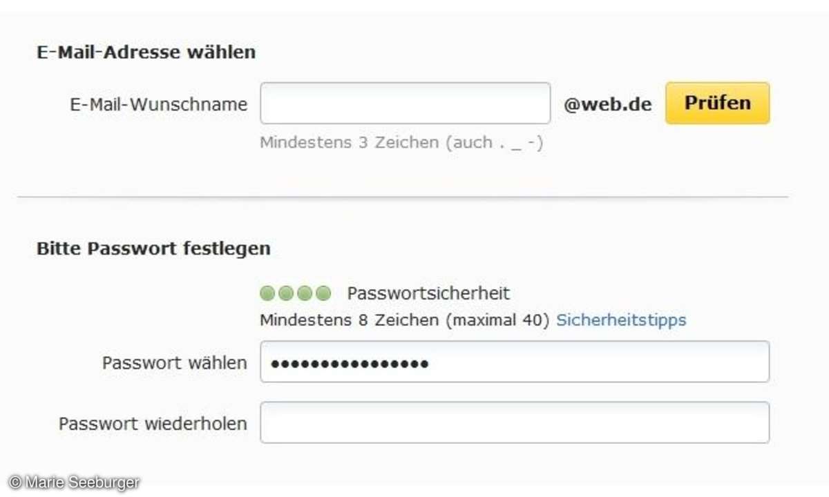 Mindestzahl an Zeichen