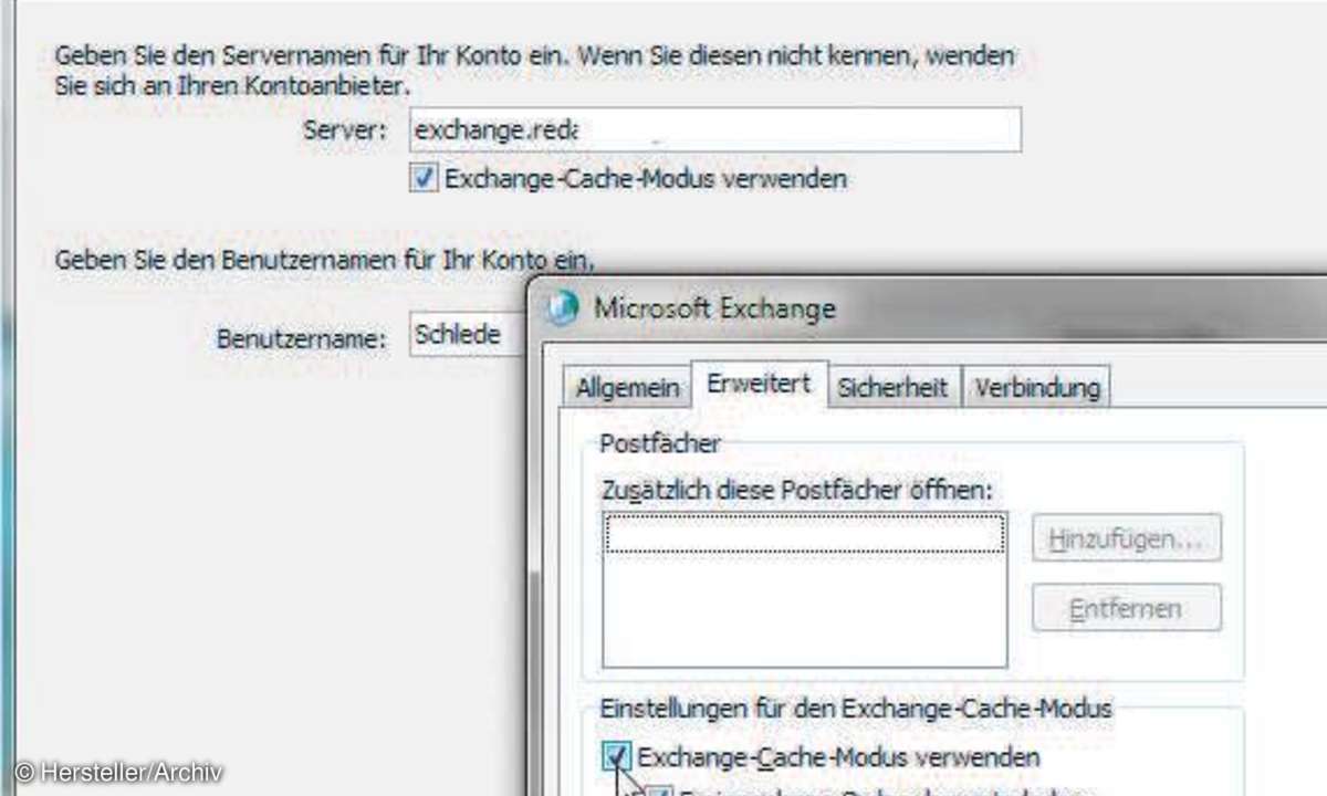MA PI-Verbindung, Outlook-Client