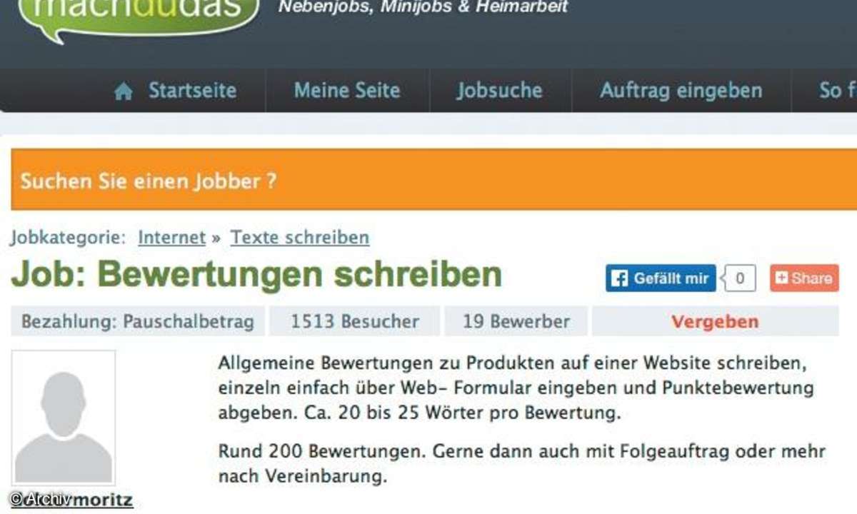 Bewertung, Minijob-Portale