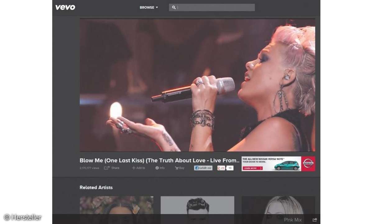Vevo, Pink, VPN