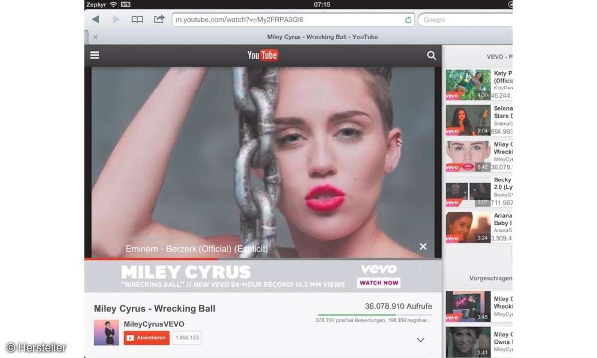 YouTube, Miley Cyrus, VPN