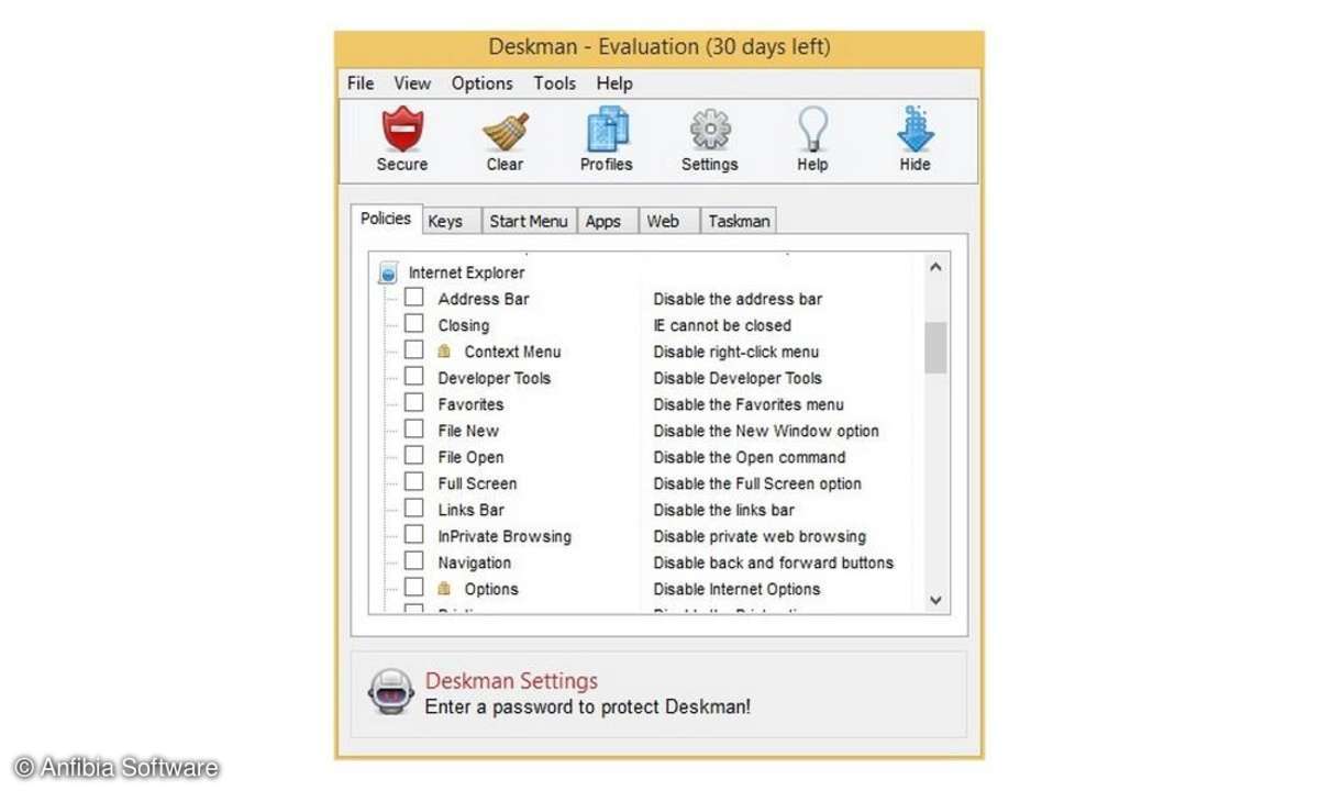 Software, Deskman, Anfibia Software, Benutzersicherheit