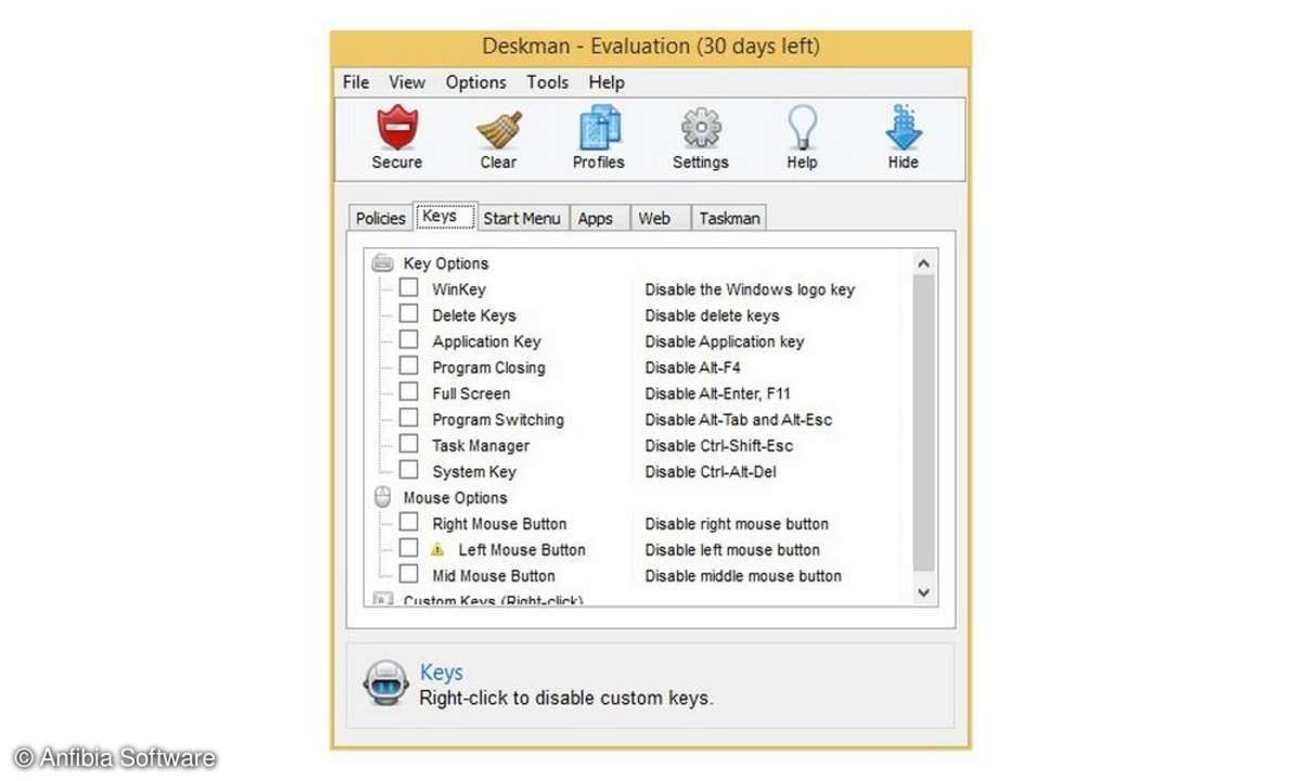 Software, Deskman, Anfibia Software, Benutzersicherheit