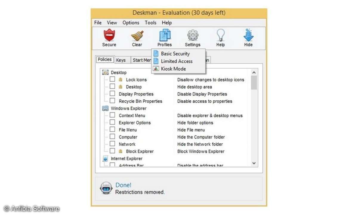 Software, Deskman, Anfibia Software, Benutzersicherheit