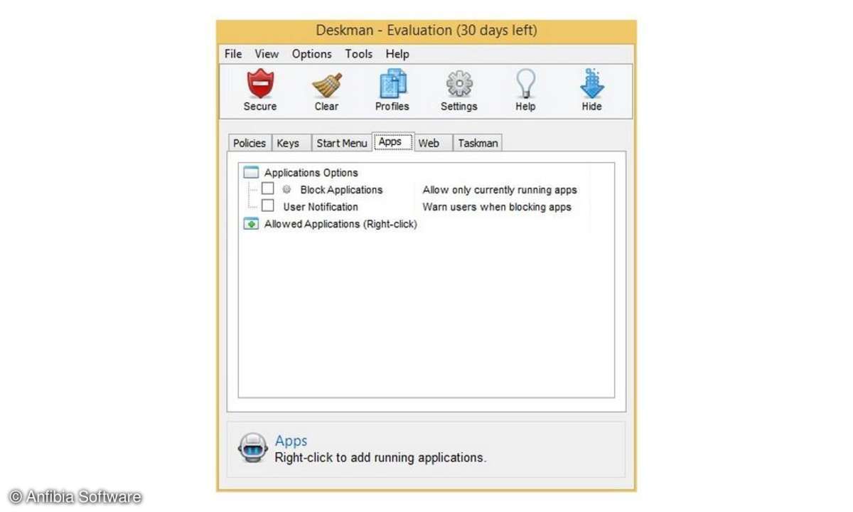 Software, Deskman, Anfibia Software, Benutzersicherheit