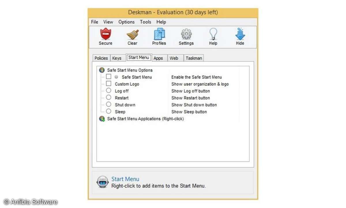 Software, Deskman, Anfibia Software, Benutzersicherheit