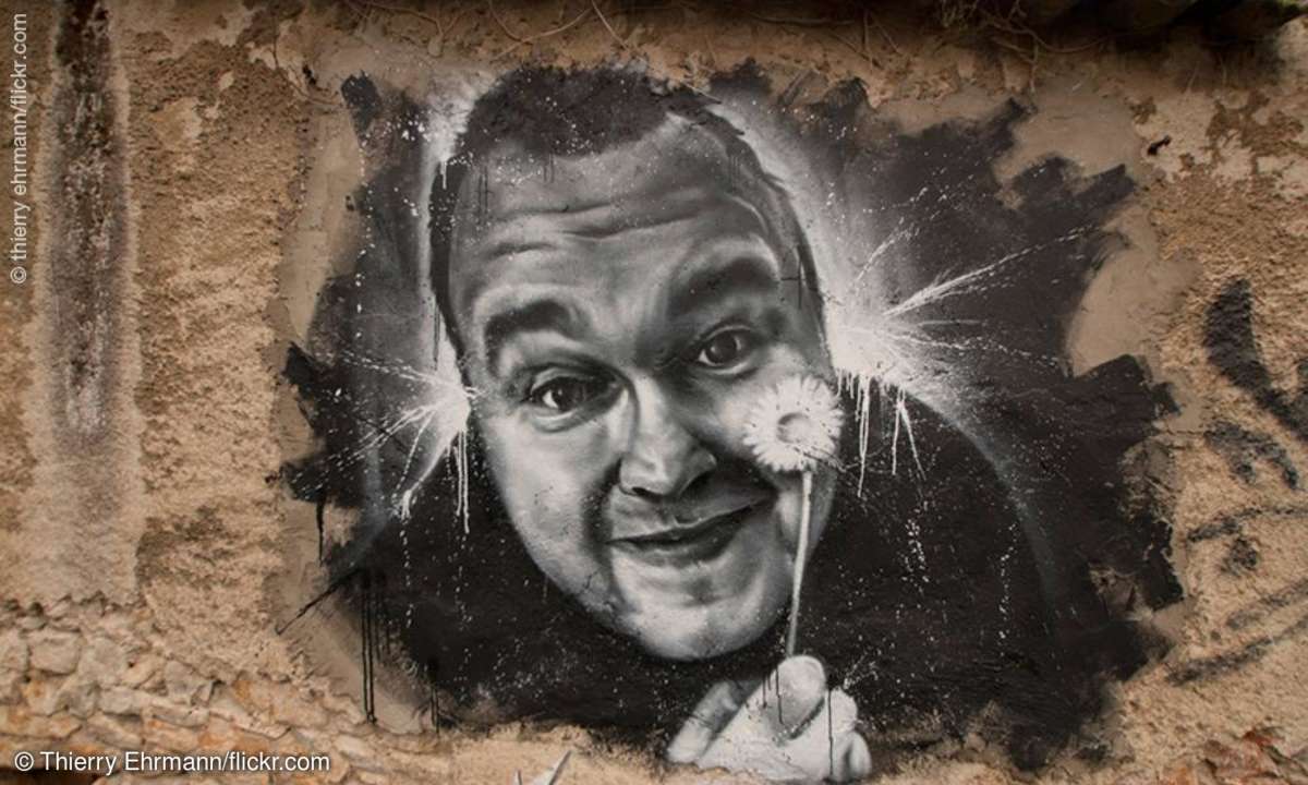 Darstellung Kim Dotcoms durch Graffiti-Künstler Thierry Ehrmann, Abode of Chaos Museum, Frankreich.