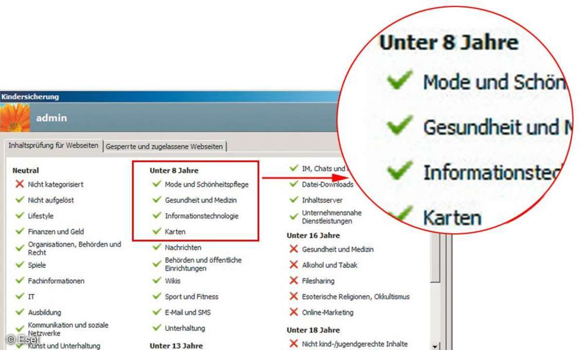 kindersicherung beim Virenprogramm Eset