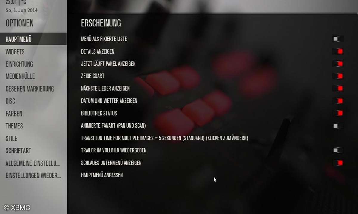 XBMC, Skins, Look, Oberfläche, Software, Mediacenter, Film, Musik