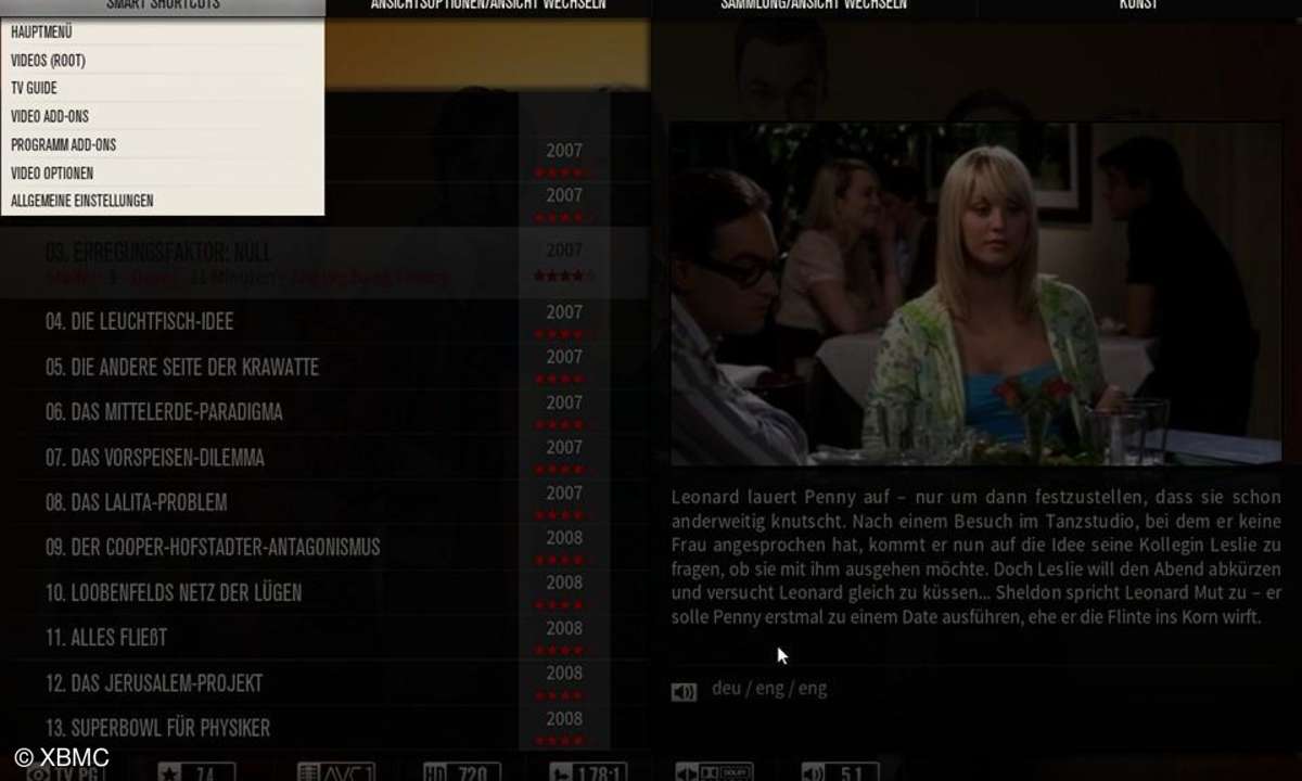 XBMC, Skins, Look, Oberfläche, Software, Mediacenter, Film, Musik