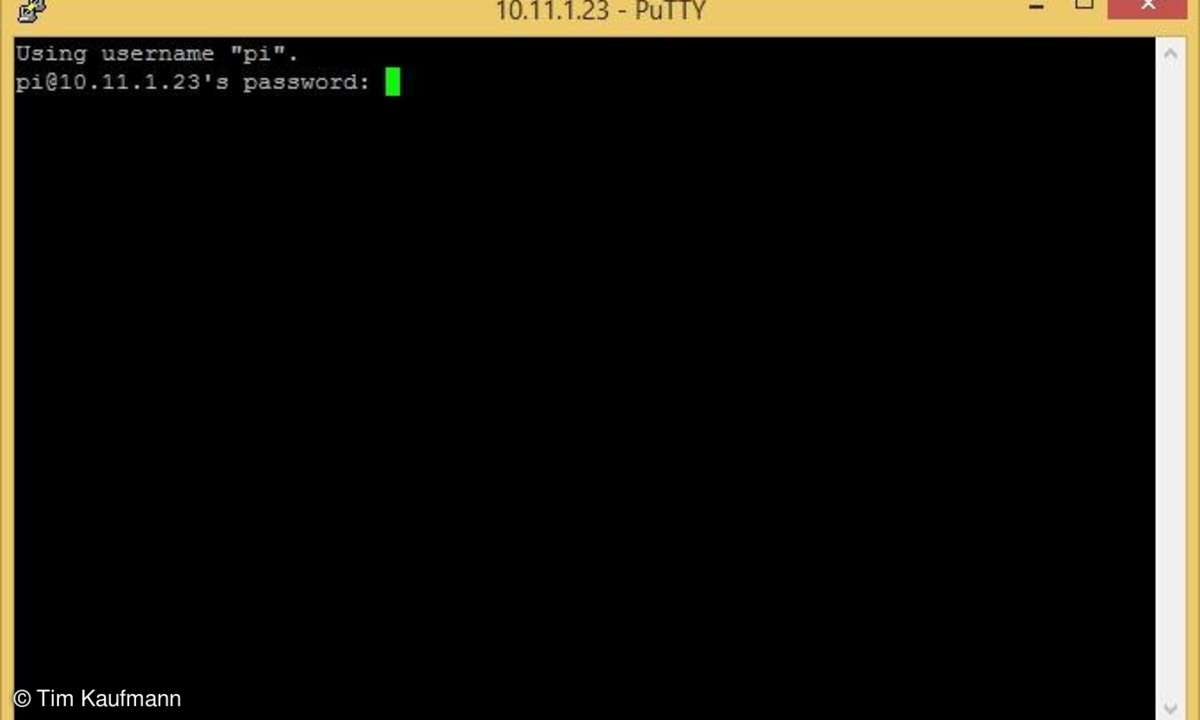 Putty für Pasberry Pi aufsetzen